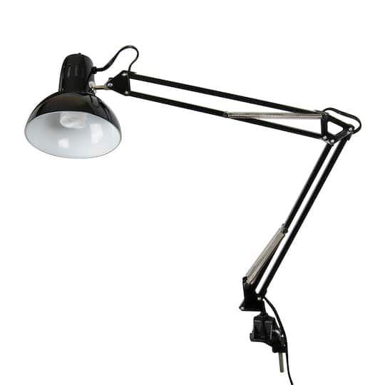 Studio Designs Black Metal Swing Arm Clamp Lamp
